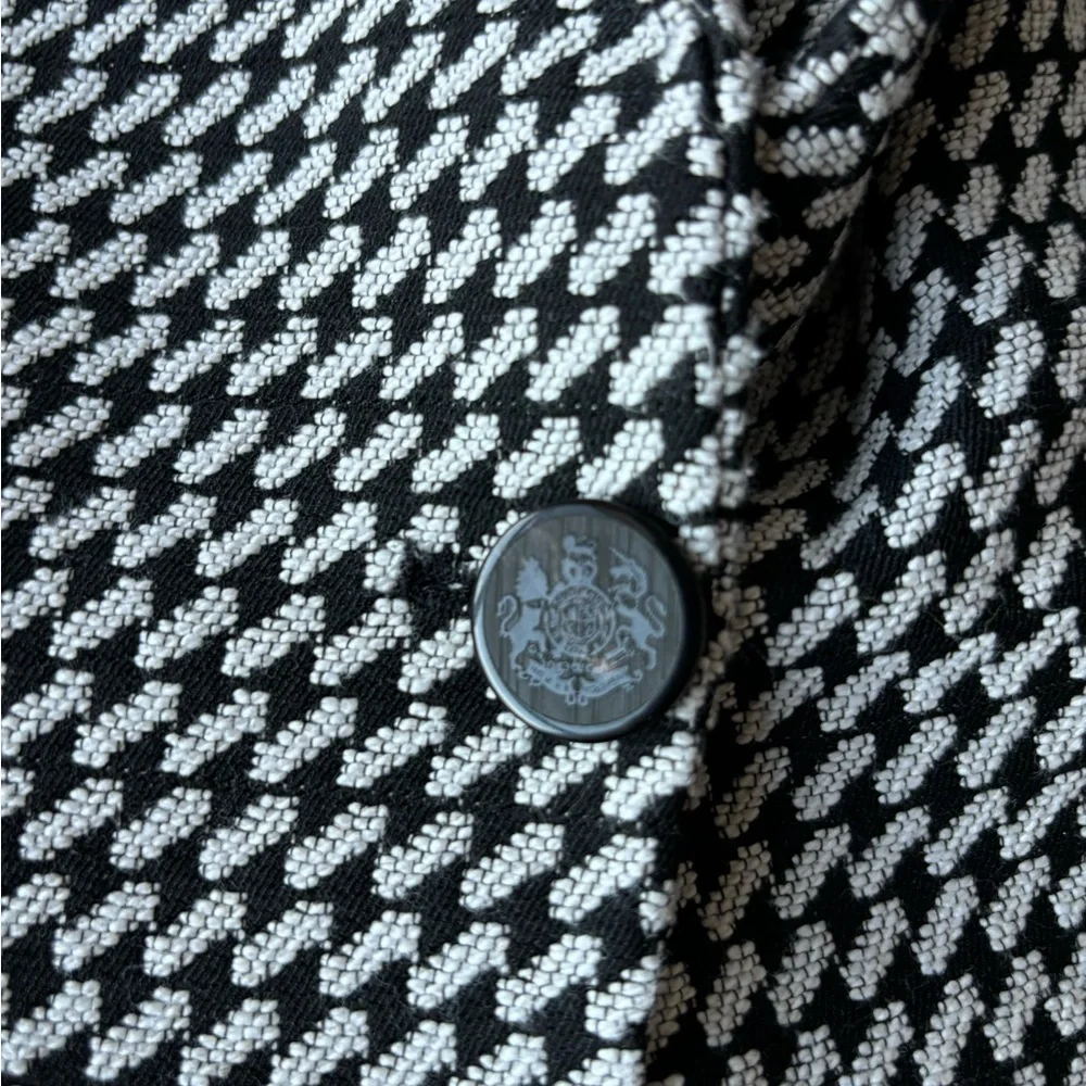 Zara Basic Black and White Houndstooth Blazer - Picture 4 of 4